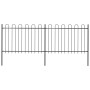 Valla de jardín con puntas de aro acero negro 3,4x1,2 m de vidaXL, Paneles de vallas - Ref: Foro24-277666, Precio: 130,14 €, ...