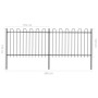 Valla de jardín con puntas de aro acero negro 3,4x1,2 m de vidaXL, Paneles de vallas - Ref: Foro24-277666, Precio: 130,14 €, ...