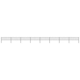Gartenzaun mit schwarzen Stahlbügelspitzen 13,6x0,6 m von vidaXL, Zaunpaneele - Ref: Foro24-277645, Preis: 341,84 €, Rabatt: %