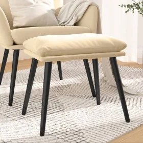 Reposapiés de terciopelo crema blanco 45x29,5x35 cm de vidaXL, Otomanas - Ref: Foro24-341513, Precio: 35,57 €, Descuento: %