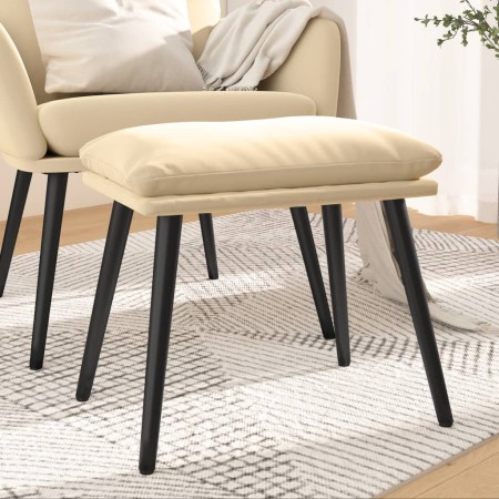 Reposapiés de terciopelo crema blanco 45x29,5x35 cm de vidaXL, Otomanas - Ref: Foro24-341513, Precio: 36,14 €, Descuento: %