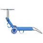 Folding sun lounger with canopy and gray steel wheels by vidaXL, Loungers - Ref: Foro24-44322, Price: 73,98 €, Discount: %