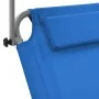 Folding sun lounger with canopy and gray steel wheels by vidaXL, Loungers - Ref: Foro24-44322, Price: 73,98 €, Discount: %