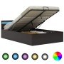 Cama canapé hidráulica con LED cuero sintético gris 120x200 cm de vidaXL, Camas y somieres - Ref: Foro24-285554, Precio: 397,...