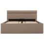Cama canapé hidráulica LED cuero sintético capuchino 140x200 cm de vidaXL, Camas y somieres - Ref: Foro24-285561, Precio: 359...