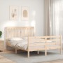 Estructura de cama de matrimonio con cabecero madera maciza de vidaXL, Camas y somieres - Ref: Foro24-3194216, Precio: 120,14...