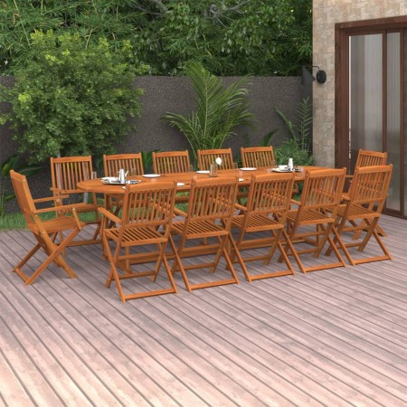 Set de comedor de jardín 13 piezas madera maciza de acacia de vidaXL, Conjuntos de jardín - Ref: Foro24-3086979, Precio: 1,00...