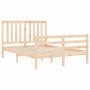 Estructura de cama de matrimonio con cabecero madera maciza de vidaXL, Camas y somieres - Ref: Foro24-3194216, Precio: 120,14...