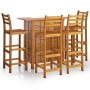 Juego muebles de bar para jardín 5 pzas madera maciza de acacia de vidaXL, Conjuntos de jardín - Ref: Foro24-3115999, Precio:...