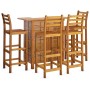Juego muebles de bar para jardín 5 pzas madera maciza de acacia de vidaXL, Conjuntos de jardín - Ref: Foro24-3115999, Precio:...