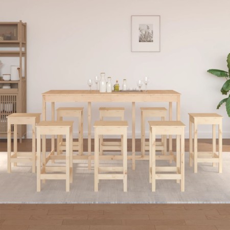 Set de bar 9 piezas madera maciza de pino de vidaXL, muebles para cocinas y comedores - Ref: Foro24-3124717, Precio: 516,95 €...