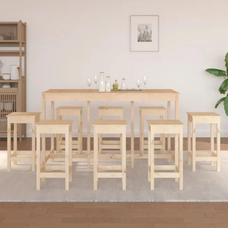 Set de bar 9 piezas madera maciza de pino de vidaXL, muebles para cocinas y comedores - Ref: Foro24-3124717, Precio: 508,74 €...