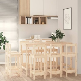 Set de bar 9 piezas madera maciza de pino de vidaXL, muebles para cocinas y comedores - Ref: Foro24-3124722, Precio: 441,43 €...