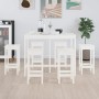 Set de bar 7 piezas madera maciza de pino blanco de vidaXL, muebles para cocinas y comedores - Ref: Foro24-3124708, Precio: 4...