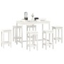 Set de bar 7 piezas madera maciza de pino blanco de vidaXL, muebles para cocinas y comedores - Ref: Foro24-3124708, Precio: 4...