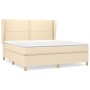 Cama box spring con colchón tela color crema 160x200 cm de vidaXL, Camas y somieres - Ref: Foro24-3128458, Precio: 607,25 €, ...