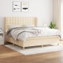 Cama box spring con colchón tela color crema 160x200 cm de vidaXL, Camas y somieres - Ref: Foro24-3128858, Precio: 621,89 €, ...
