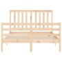 Estructura de cama de matrimonio con cabecero madera maciza de vidaXL, Camas y somieres - Ref: Foro24-3194216, Precio: 120,14...