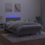 Cama box spring colchón y LED terciopelo gris claro 120x200 cm de vidaXL, Camas y somieres - Ref: Foro24-3134273, Precio: 381...