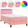 Cama box spring colchón y LED terciopelo rosa 80x200 cm de vidaXL, Camas y somieres - Ref: Foro24-3134374, Precio: 274,80 €, ...