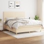 Cama box spring con colchón tela color crema 160x200 cm de vidaXL, Camas y somieres - Ref: Foro24-3142430, Precio: 600,95 €, ...