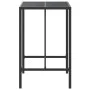 Mesa alta bar ratán PE y superficie vidrio negro 70x70x110 cm de vidaXL, Mesas de jardín - Ref: Foro24-362586, Precio: 111,32...