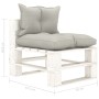 Sofá central de palets para jardín madera con cojines taupe de vidaXL, Sofás de exterior - Ref: Foro24-3052398, Precio: 88,66...