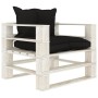 Sofá de palets para jardín madera con cojines negros de vidaXL, Sofás de exterior - Ref: Foro24-3052348, Precio: 110,45 €, De...
