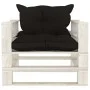 Sofá de palets para jardín madera con cojines negros de vidaXL, Sofás de exterior - Ref: Foro24-3052348, Precio: 109,21 €, De...