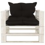 Sofá de palets para jardín madera con cojines negros de vidaXL, Sofás de exterior - Ref: Foro24-3052348, Precio: 110,45 €, De...