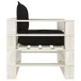 Sofá de palets para jardín madera con cojines negros de vidaXL, Sofás de exterior - Ref: Foro24-3052348, Precio: 109,21 €, De...