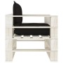 Sofá de palets para jardín madera con cojines negros de vidaXL, Sofás de exterior - Ref: Foro24-3052348, Precio: 110,45 €, De...