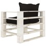 Sofá de palets para jardín madera con cojines negros de vidaXL, Sofás de exterior - Ref: Foro24-3052348, Precio: 110,45 €, De...