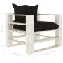 Sofá de palets para jardín madera con cojines negros de vidaXL, Sofás de exterior - Ref: Foro24-3052348, Precio: 109,21 €, De...