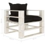 Sofá de palets para jardín madera con cojines negros de vidaXL, Sofás de exterior - Ref: Foro24-3052348, Precio: 110,45 €, De...
