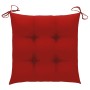 Sillas de jardín 8 uds madera maciza de teca con cojines rojos de vidaXL, Sillas de jardín - Ref: Foro24-3072910, Precio: 651...