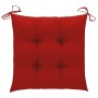 Sillas de jardín 4 uds madera maciza de teca con cojines rojos de vidaXL, Sillas de jardín - Ref: Foro24-3065638, Precio: 395...