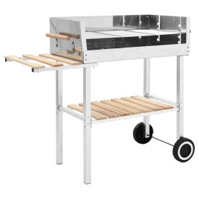 Barbacoa de carbón portátil XXL acero inoxidable con 2 estantes de vidaXL, Barbacoas - Ref: Foro24-47850, Precio: 141,57 €, D...