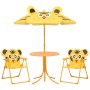 Mesa y sillas de jardín infantil 3 pzas con sombrilla amarillo de vidaXL, Conjuntos de jardín - Ref: Foro24-48100, Precio: 67...