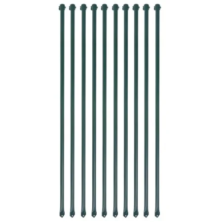 Postes de jardín 10 unidades 1 m metal verde de vidaXL, Enrejados y soportes para plantas - Ref: Foro24-142309, Precio: 35,74...