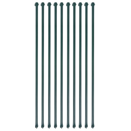Postes de jardín 10 unidades 1 m metal verde de vidaXL, Enrejados y soportes para plantas - Ref: Foro24-142309, Precio: 37,29...