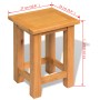 Mesa auxiliar de madera maciza de roble 27x24x37 cm en Mesas auxiliares | Comprar online en Foru.es