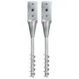 Ground spikes 2 units galvanized steel silver 7x7x56 cm by vidaXL, Spikes for anchoring in the ground - Ref: Foro24-145435, P...