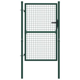 Puerta de valla de acero verde 100x125 cm de vidaXL, Puertas de jardín - Ref: Foro24-145733, Precio: 142,50 €, Descuento: %