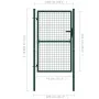 Green steel fence gate 100x125 cm by vidaXL, garden gates - Ref: Foro24-145733, Price: 140,70 €, Discount: %