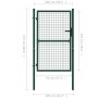 Puerta de valla de acero verde 100x125 cm de vidaXL, Puertas de jardín - Ref: Foro24-145733, Precio: 142,50 €, Descuento: %