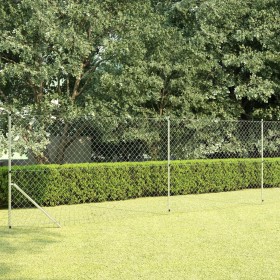 Valla tela metálica y postes acero galvanizado plata 15x1,5 m de vidaXL, Paneles de vallas - Ref: Foro24-145752, Precio: 192,...