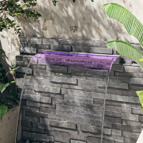 Fuente cascada con LED RGB acero inoxidable 90 cm de vidaXL, Fuentes y cascadas - Ref: Foro24-151411, Precio: 165,01 €, Descu...