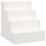 Escalera para mascotas madera maciza de pino blanco 40x49x47 cm de vidaXL, Escalones y rampas para mascotas - Ref: Foro24-822...