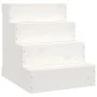 Escalera para mascotas madera maciza de pino blanco 40x49x47 cm de vidaXL, Escalones y rampas para mascotas - Ref: Foro24-822...